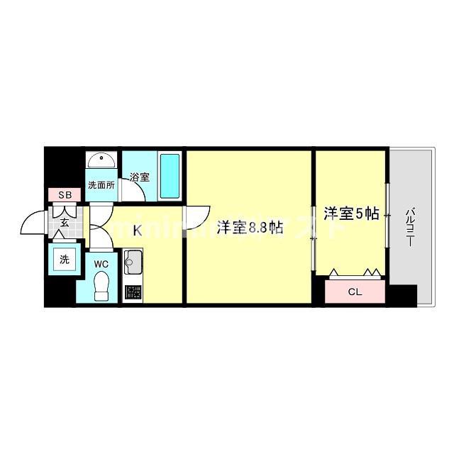 THE MUSIC COURT(2K/8階)の間取り写真