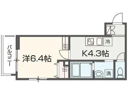 メルディア西所沢2(1K/1階)の間取り写真