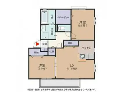 ハートフルネストA棟(2LDK/2階)の間取り写真