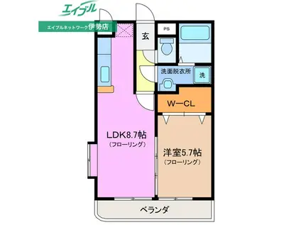 アルタイル(1LDK/1階)の間取り写真