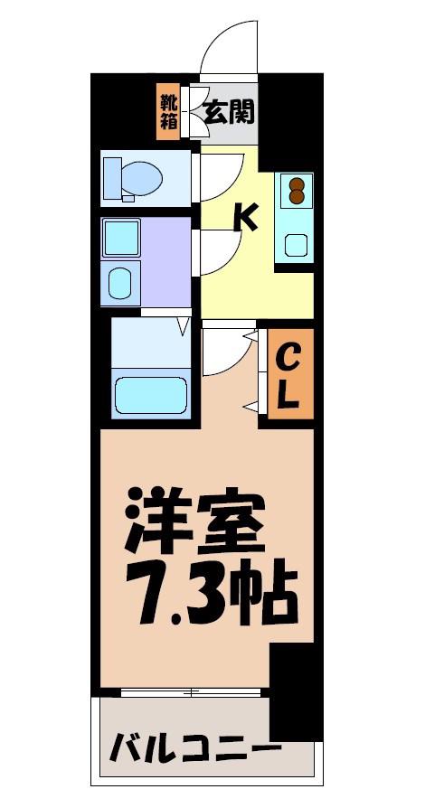 S-RESIDENCE池下駅前(1K/3階)の間取り写真