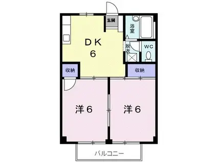 メゾンCELINE(2DK/2階)の間取り写真