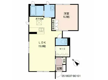 クレセオ(1LDK/1階)の間取り写真