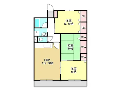 サンパレス(3LDK/2階)の間取り写真