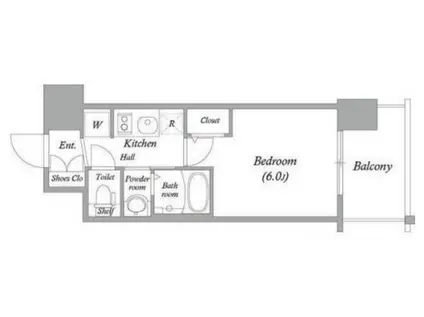 エステムコート大阪ウエストII(1K/5階)の間取り写真