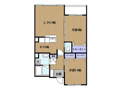 ベルジュ横濱本郷台(2LDK/4階)の間取り写真