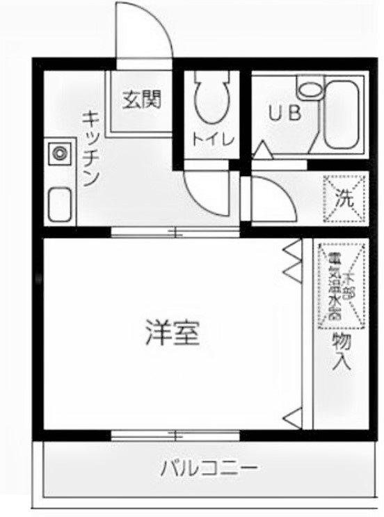ハイツフェイバリット(1K/2階)の間取り写真