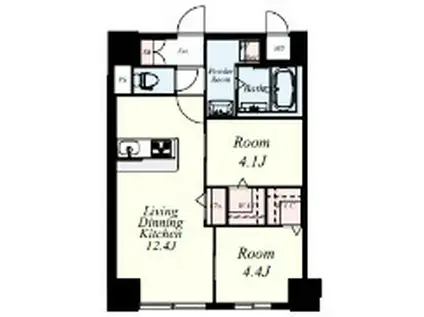 MYS CASETTA KURUME(2LDK/2階)の間取り写真