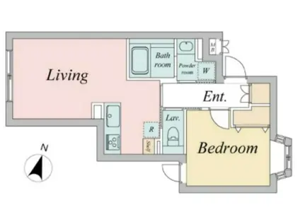 エクサム下北沢3(1LDK/1階)の間取り写真