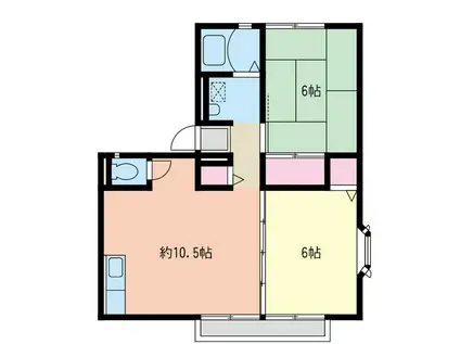 キャッスル丸井(2LDK/1階)の間取り写真