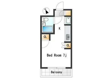 アークス太子堂(1K/1階)の間取り写真