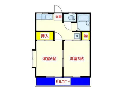 ル・シャトン(2K/2階)の間取り写真