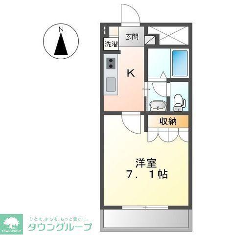 エーデルハイム(1K/1階)の間取り写真