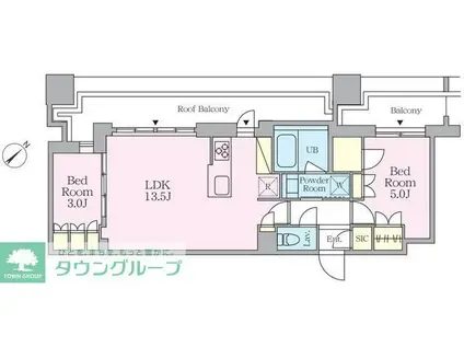 クレストコート旗の台(2LDK/4階)の間取り写真