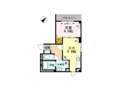 ROPPONGI SKYE ロッポンギスカイ(1DK/2階)の間取り写真