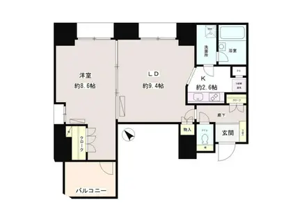 フルール田町(1DK/11階)の間取り写真