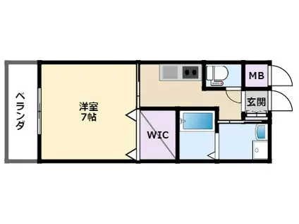 ドエル小松サウス(1K/1階)の間取り写真