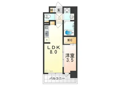 ALIVIS堺浜寺(1LDK/10階)の間取り写真