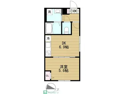 文京区本郷4丁目計画(1DK/1階)の間取り写真