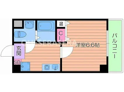 ラフォーレ都島本通I(1K/6階)の間取り写真