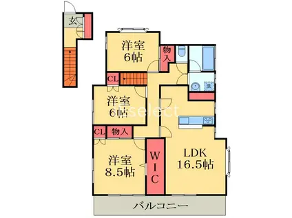 志津戸建(3LDK/2階)の間取り写真