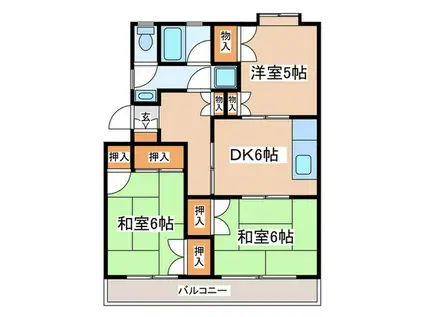 クレール茅ヶ崎(3DK/3階)の間取り写真