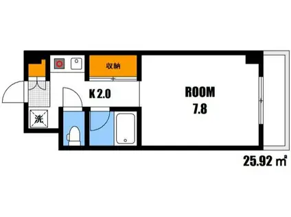 東幸ビル(1K/3階)の間取り写真