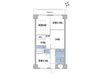 丸山台レジデンス(3DK/1階)の間取り写真