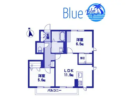 ファインヴィラ湘南(2LDK/1階)の間取り写真