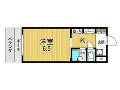 中島ハイツ(1K/2階)の間取り写真