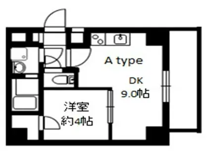 グランリーヴェル横浜ステラパーク(1DK/4階)の間取り写真