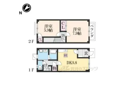 MERVEILLEUXISIZUKA(2LDK/1階)の間取り写真