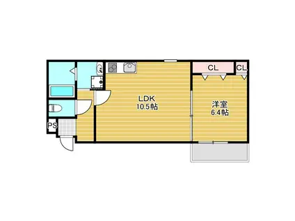 フジパレス池田南II番館(1LDK/1階)の間取り写真