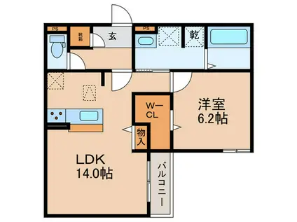 スペチアーレ赤川(1LDK/1階)の間取り写真