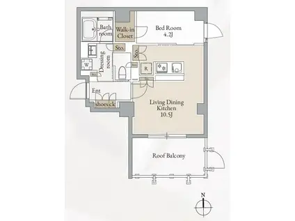クロスレジデンス高田馬場(1LDK/6階)の間取り写真