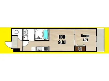 FUJIPALACE新伊丹II番館(1LDK/2階)の間取り写真