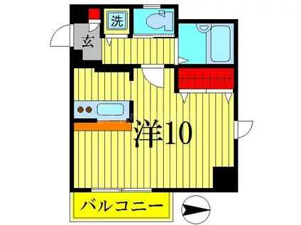 レニエ・ラ・ヴェルトゥ(ワンルーム/3階)の間取り写真