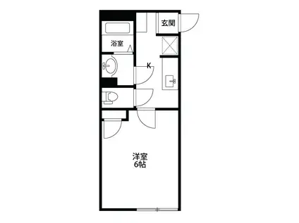 サンハウス(1K/2階)の間取り写真