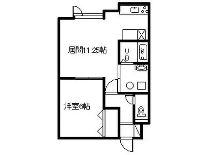&LOVE(1LDK/2階)の間取り写真