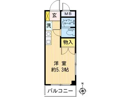 らばぶる大倉山(ワンルーム/3階)の間取り写真