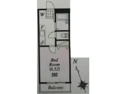 コーポ青葉(1K/2階)の間取り写真