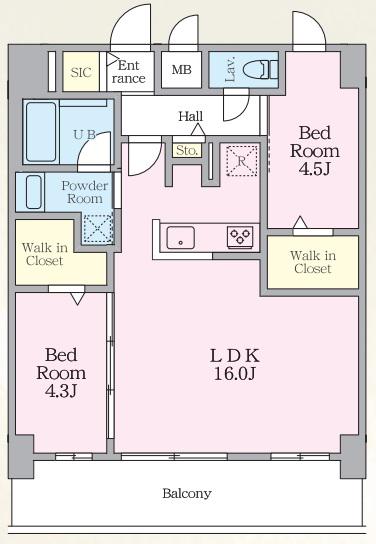 LUXENAPAWS南行徳(2LDK/6階)の間取り写真