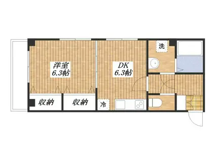 アーバンパレス中神(1DK/2階)の間取り写真