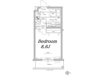 アクサス池上STA(1K/3階)の間取り写真