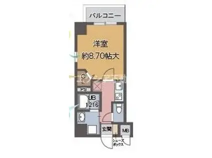 メルシー・ティー(1K/4階)の間取り写真