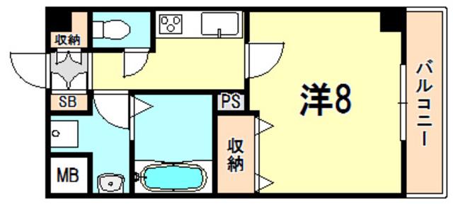 リアライズ神戸ウエスト(1K/3階)の間取り写真