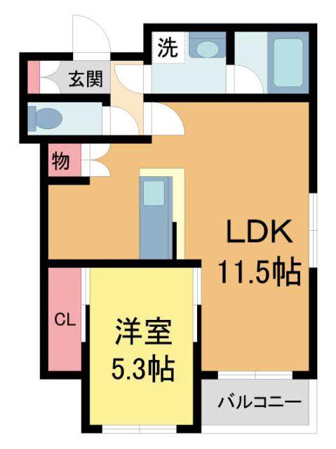 GRAN KOBELIA(1LDK/3階)の間取り写真