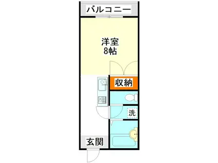 メゾン・ド・プロスIII(1K/3階)の間取り写真