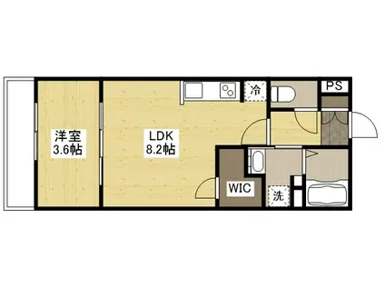 月光福山北零番館(1LDK/3階)の間取り写真