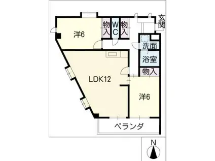 サンシティー覚王山(2LDK/3階)の間取り写真